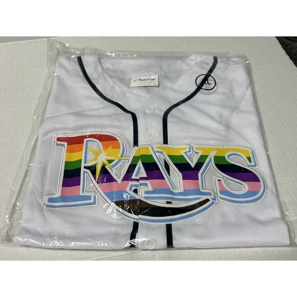 Tampa Bay Rays Pride Month Jersey XL SGA Tropicana Field Florida Rainbow Logo - Picture 6 of 8